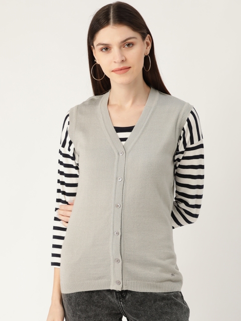 

Monte Carlo Women Grey Solid Cardigan