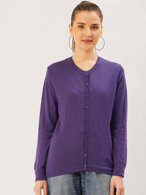 

Monte Carlo Women Purple Solid Cardigan