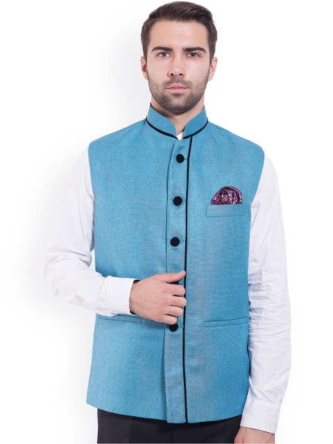 

Wintage Turquoise Blue Nehru Jacket