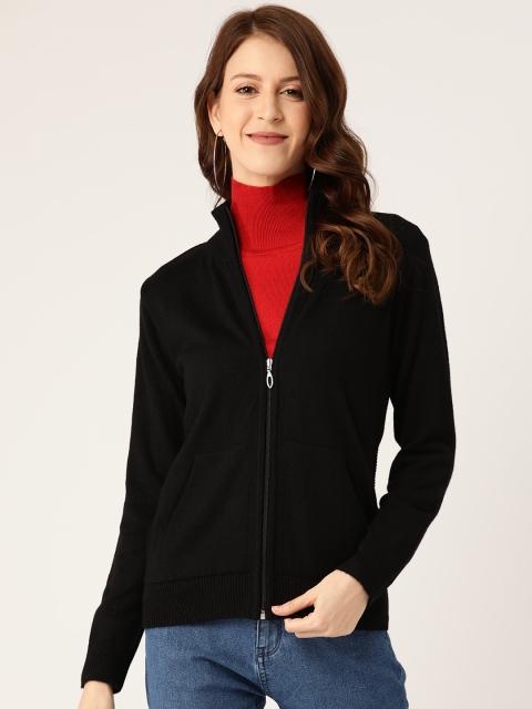 

Monte Carlo Women Black Solid Cardigan