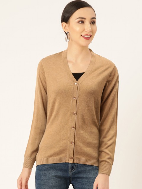 

Monte Carlo Women Beige Woollen Solid Cardigan