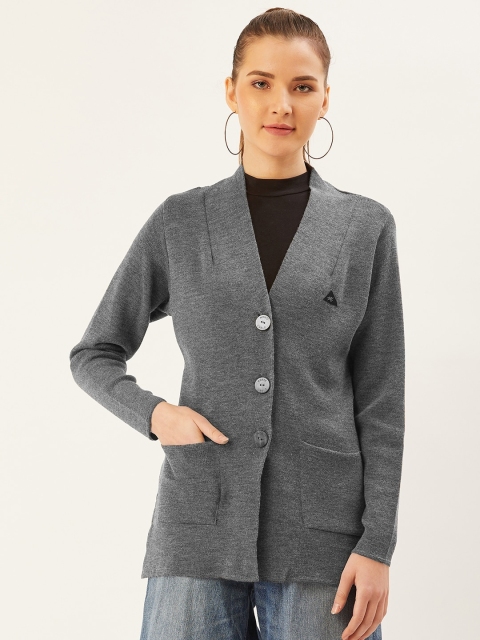 

Monte Carlo Women Charcoal Grey Solid Cardigan