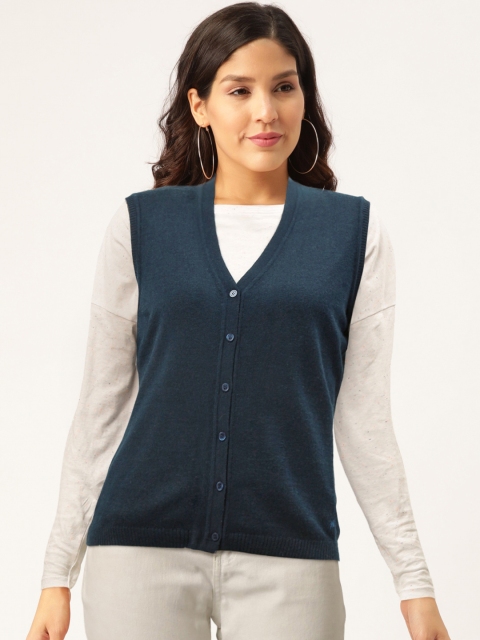 

Monte Carlo Women Navy Blue Solid Cardigan Sweater