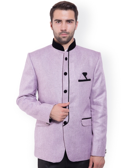 

Wintage Lavender Tailored Fit Ethnic Bandhgala Blazer