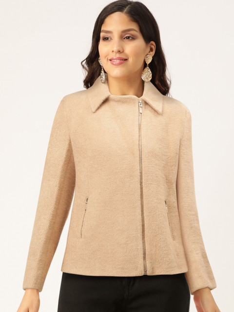 

Monte Carlo Women Beige Solid Pea Coat
