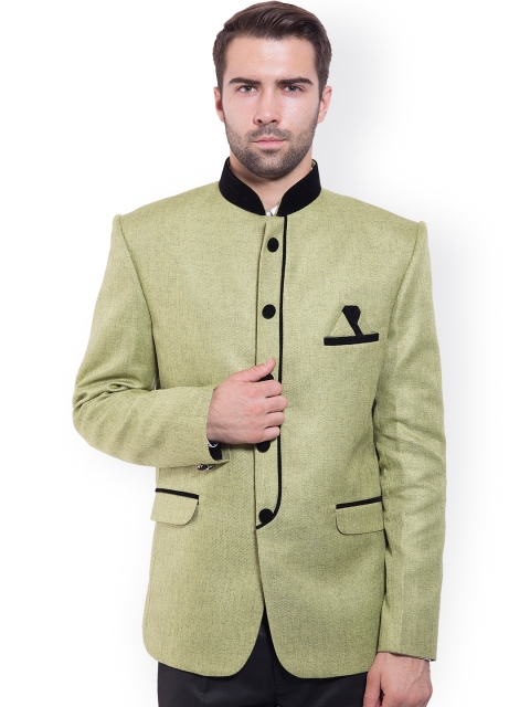 

Wintage Tailored Fit Ethnic Bandhgala Blazer, Green
