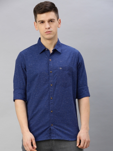 

WROGN Men Blue Slim Fit Solid Casual Shirt