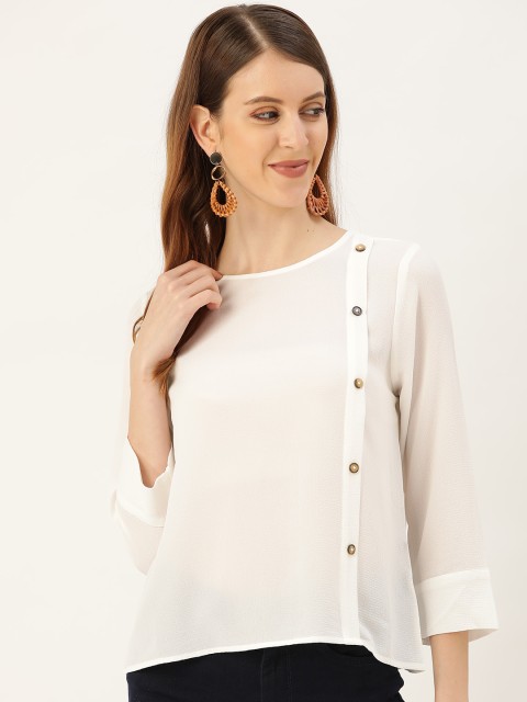 

her by invictus Women White Solid Top