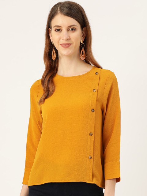 

her by invictus Women Mustard Yellow Solid Top