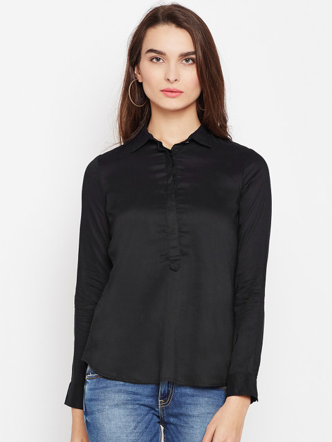 

U.S. Polo Assn. Women Women Black Solid Shirt Style Top