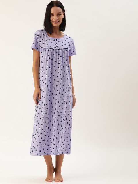 

Slumber Jill Lavender Printed Nightdress