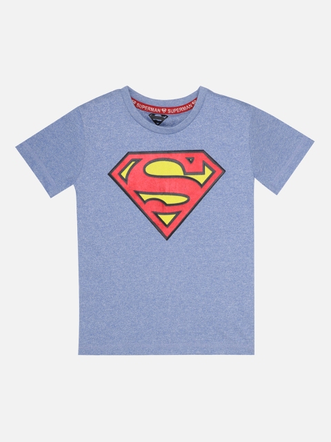 

Kids Ville Boys Blue Superman Printed Round Neck T-shirt