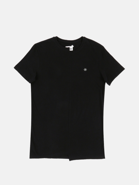 

WROGN Men Black Brand Logo Pure Cotton T-shirt