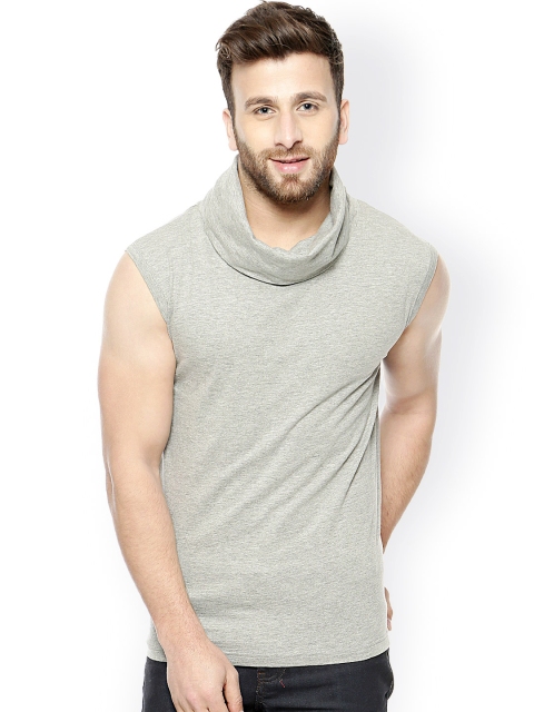 

GRITSTONES Grey Melange Sleeveless T-shirt