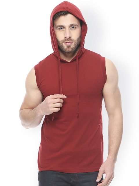 

GRITSTONES Maroon Hooded T-shirt