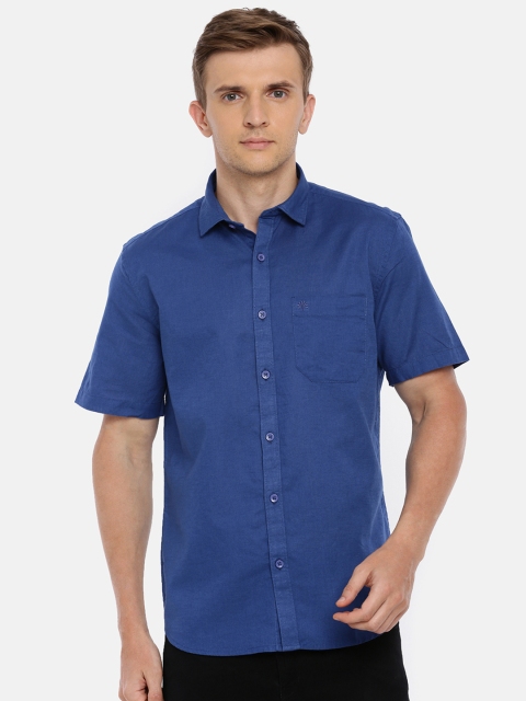 

Chennis Men Blue Slim Fit Solid Casual Shirt