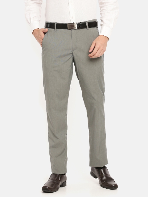 

Chennis Men Grey Tapered Fit Solid Formal Trousers