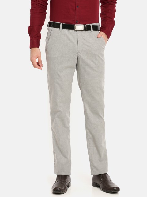 

Chennis Men Grey Slim Fit Solid Formal Trousers