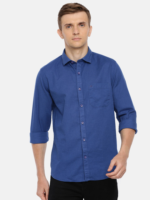 

Chennis Men Blue Slim Fit Solid Casual Shirt