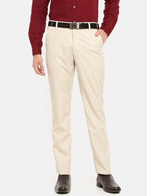 

Chennis Men Beige Slim Fit Solid Formal Trousers