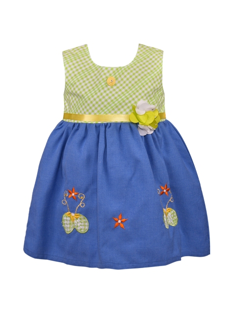

Wish Karo Girls Green Printed Fit and Flare Dress