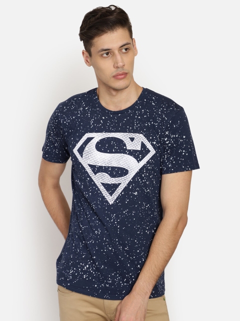 

Free Authority Men Navy Blue Superman Printed Round Neck T-shirt