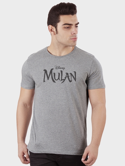 

Free Authority Men Grey Mulan Printed Round Neck Pure Cotton T-shirt