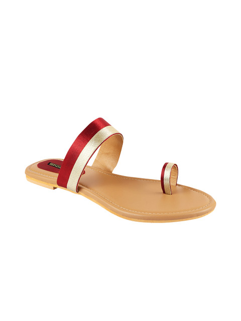 

Shoetopia Women Red Solid One Toe Flats