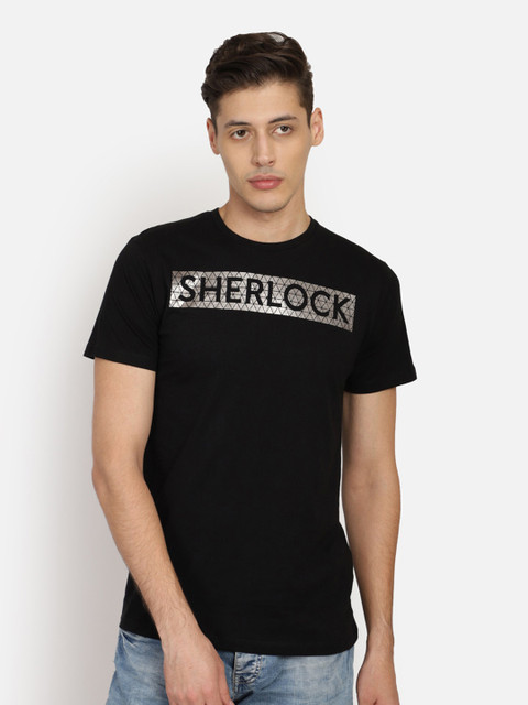 

Free Authority Sherlock featured Black Tshirt for Men