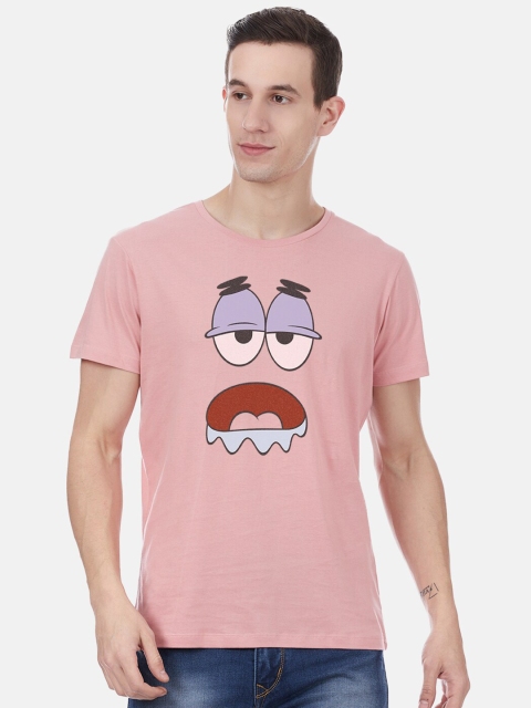 

Free Authority Men Pink Sponge Bob Printed Round Neck T-shirt