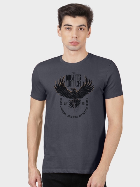 

Free Authority Men Charcoal Grey Game of Thrones Print Round Neck T-shirt