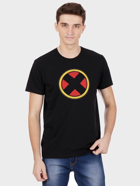 

Free Authority Men Black Red X-Men Printed Round Neck Pure Cotton T-shirt