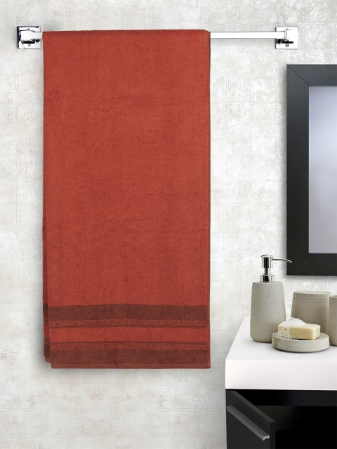 

SPACES Bamboo Unisex Maroon & Brown Hygro Anti-Microbial Charcoal 550 GSM Bath Towel