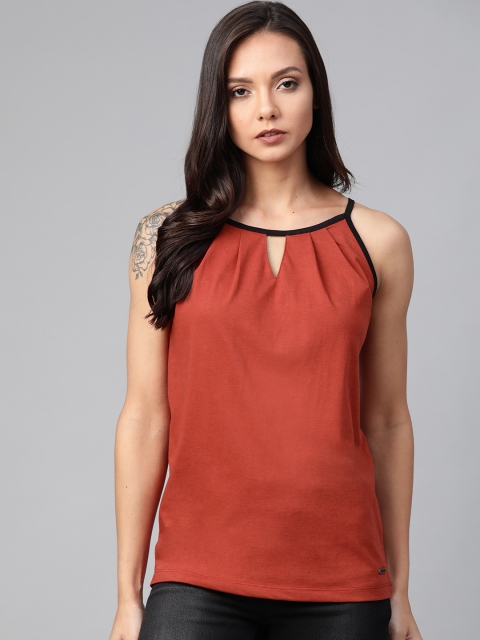 

Roadster Women Rust Red Solid Top