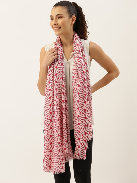 

Ayesha Women Red Geometric Printed Scarf