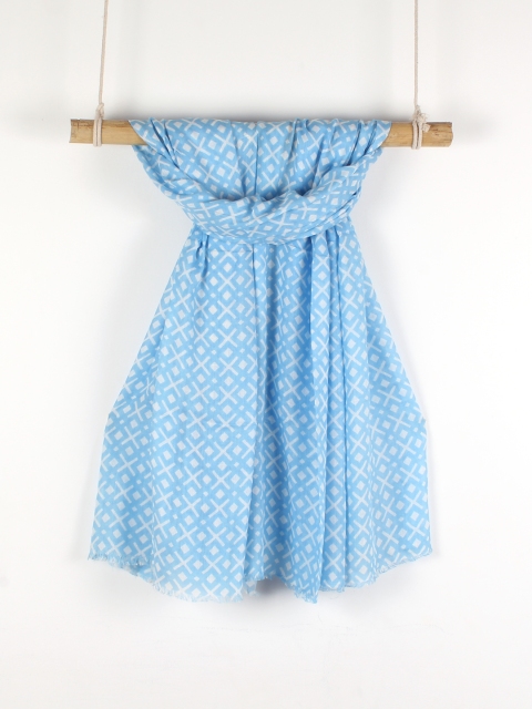 

Ayesha Women Blue & White Printed Scarf