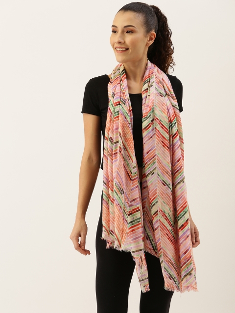 

Ayesha Women Peach-Coloured Printed Scarf