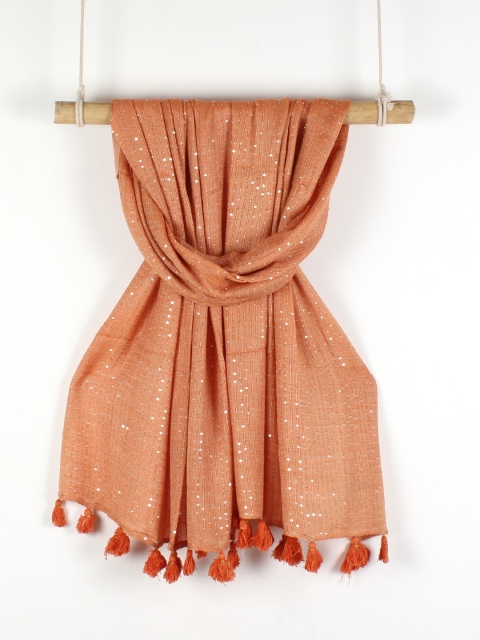 

Ayesha Women Orange Sequinned Scarf