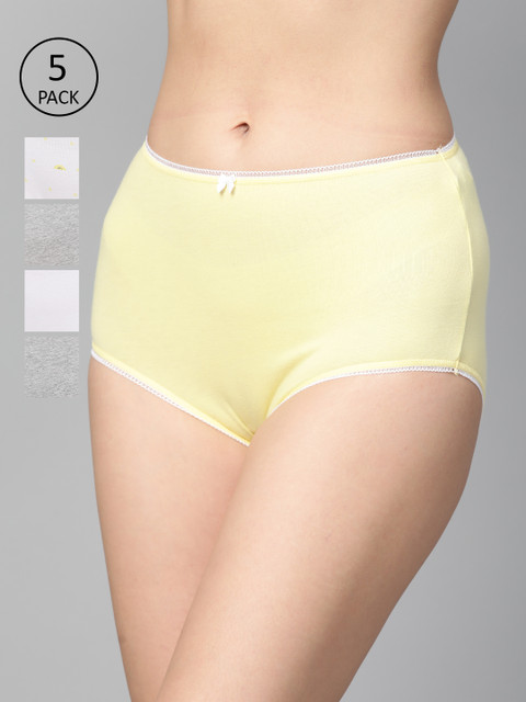 

Marks & Spencer Women Pack Of 5 High-Rise Hipster Briefs T613003XYELLOW, Yellow
