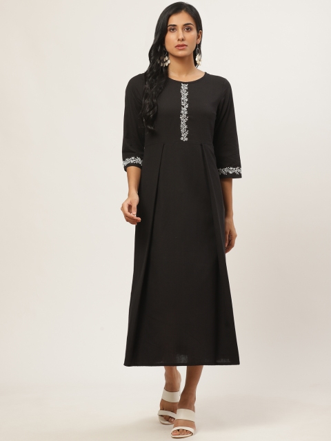 

Nayo Women Black Solid A-Line Dress