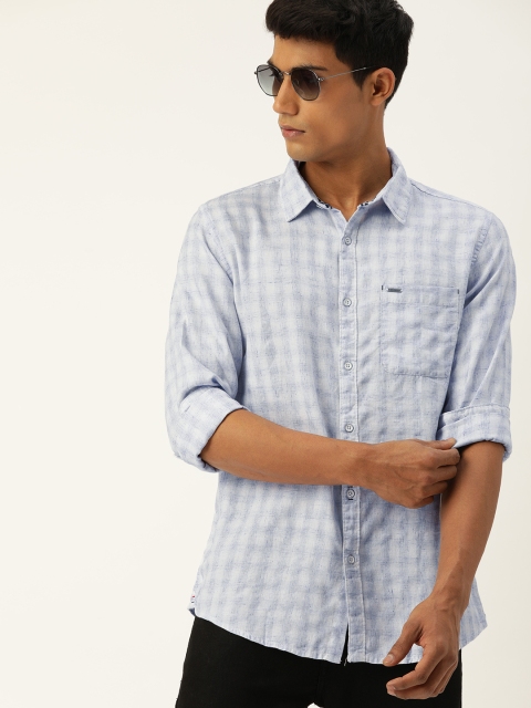 

Lee Cooper Men Blue & White Regular Fit Checked Casual Shirt