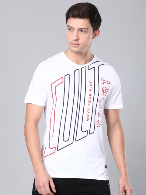 

Cultsport Men White & Black Printed Round Neck T-shirt
