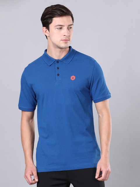 

Cultsport Men Blue Solid Polo Collar T-shirt