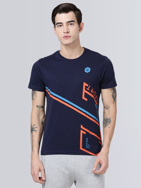 

Cultsport Men Navy Blue Printed Round Neck T-shirt