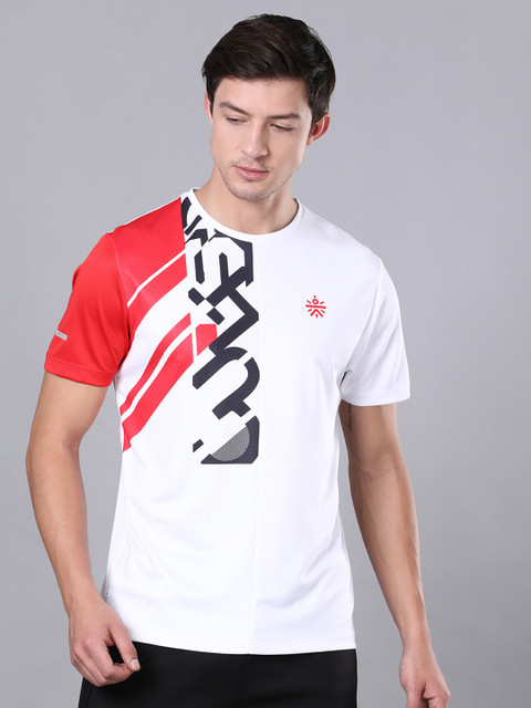 

Cultsport Men White & Red Printed Round Neck T-shirt