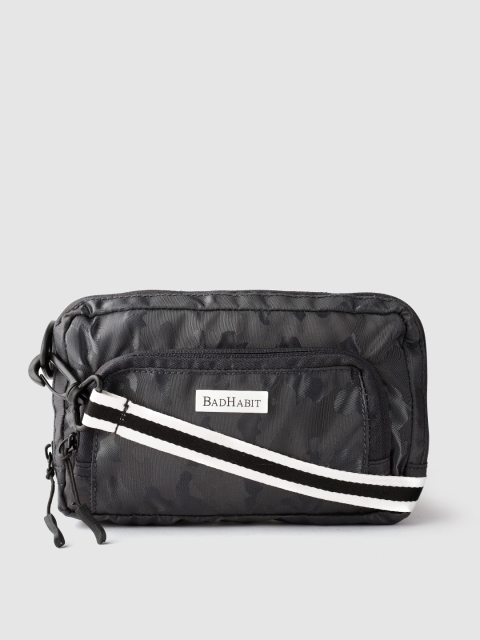 

BAD HABIT Unisex Charcoal Grey Camouflage Pattern Messenger Bag