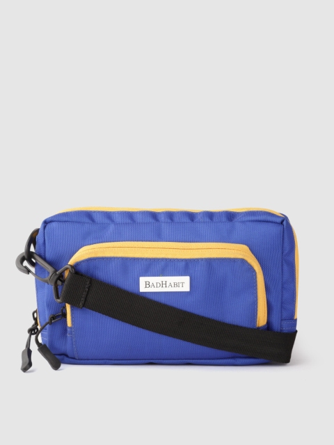 

BAD HABIT Unisex Blue Solid Messenger Bag