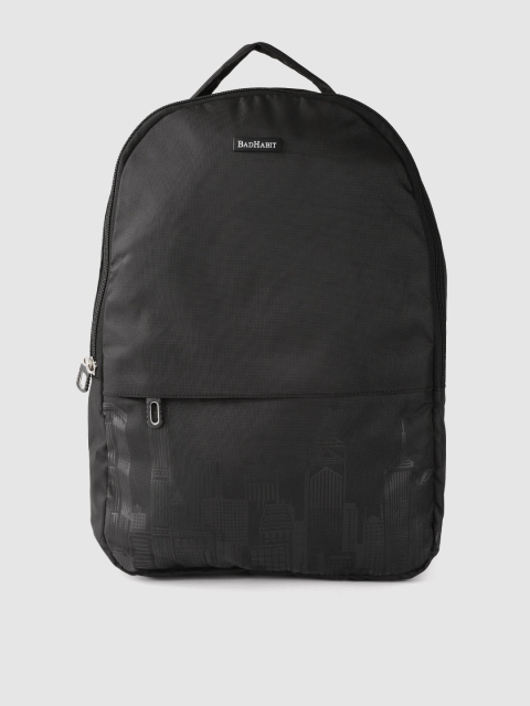 

BAD HABIT Unisex Black Graphic Backpack