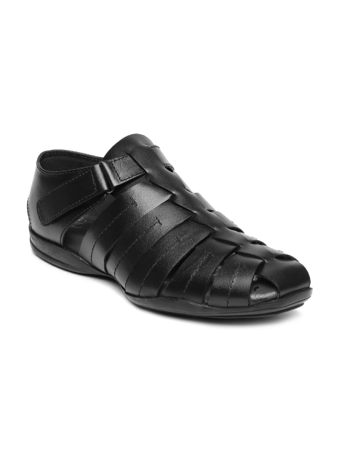 

Estd. 1977 Men Black Leather Sandals