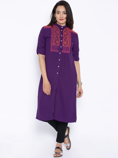 

Folklore Purple Embroidered Maxi Top